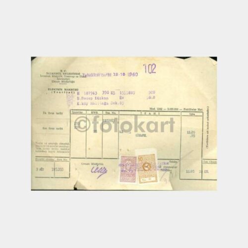 1960 Kadıköy Halitağa Sokak Elektrik Faturası