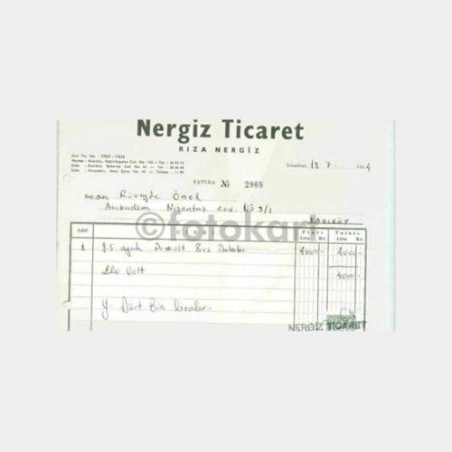 1964 Kadıköy Prescolt Buzdolabı Faturası