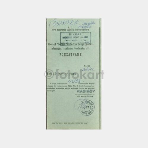 1971 PTT Kadıköy Radyo Ruhsatnamesi