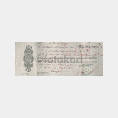 1910 Galip Paşa İmzalı Osmanlı Borç Senedi