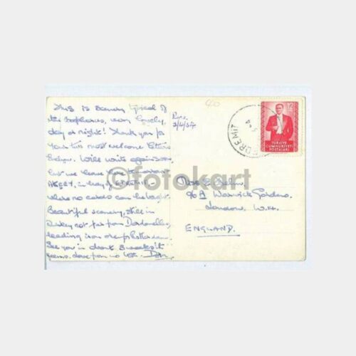 1954 Rumelihisarı Edremit Posta Damgalı Kartpostal - Görsel 2