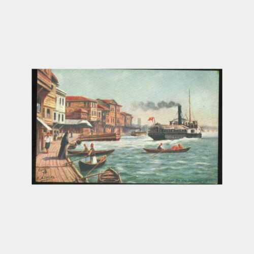 1910 Boğaziçi Rumelihisarı Vapur Kartpostal