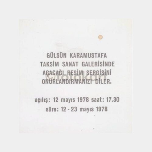 1983 Ressam Gülsün Karamustafa Sergi Davetiyesi