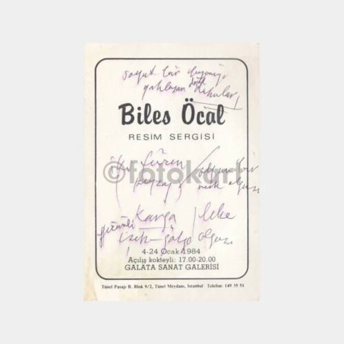 1984 Ressam Biles Öcal Sergi Davetiyesi