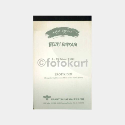 1989 Ressam Bedri Baykam Sergi Davetiyesi - Görsel 2