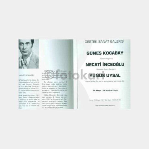 1989 Ressam Güneş Kocabay Sergi Davetiyesi