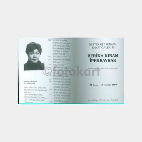 1989 Ressam Berika Kıram İpekbayrak Sergi Davetiyesi