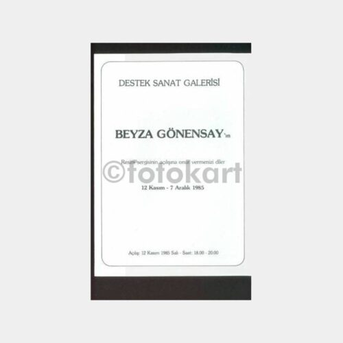 1985 Ressam Beyza Gönensay Sergi Davetiyesi
