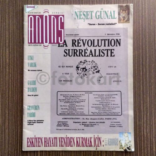 Anons Plastik Sanatlar Dergisi, 1992 Sayı: 14-15
