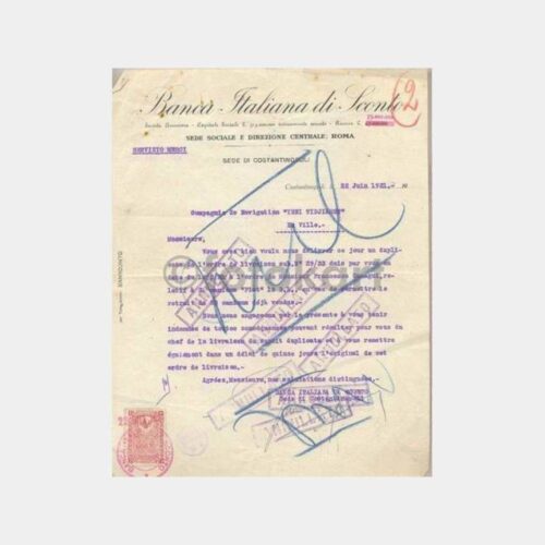 1921 Banka Denizcilik Firma Yazışması