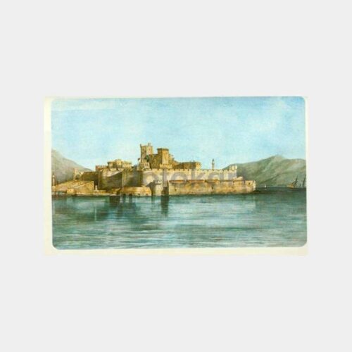 Bodrum Kalesi 19. yy Çizim Kartpostal