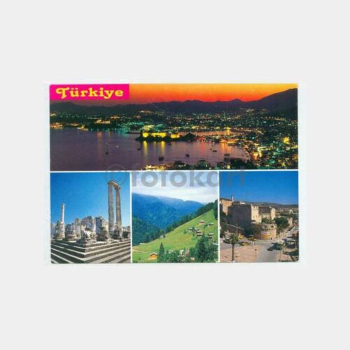 1990 Bodrum Gece Görünüş Kartpostal