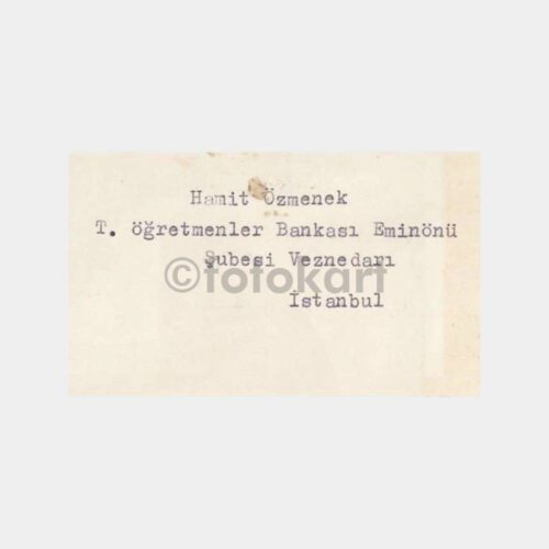 1964 T. Öğretmenler Bankası Eminönü Şb Kartvizit