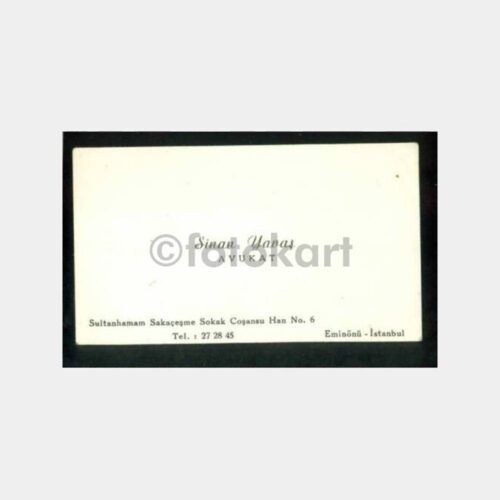 1960 Avukat Sinan Yavaş Kartvizit
