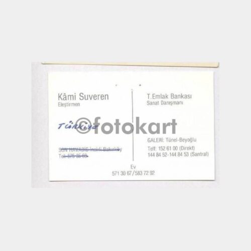 Kamil Suveren - Sanat Danışmanı Kartvizit