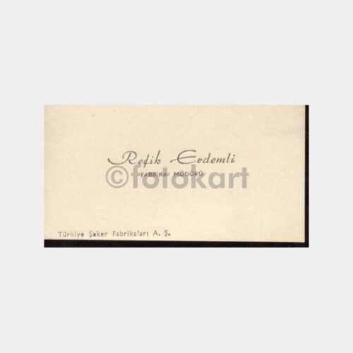 Şeker Fabrikası -Refik Erdemli- Kartvizit