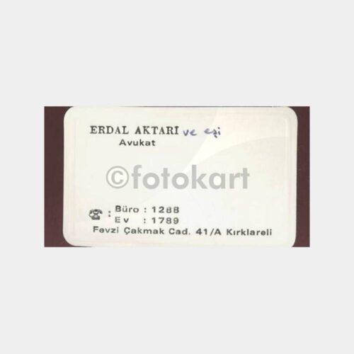Kırklareli Avukat Erdal Aktarı Kartvizit