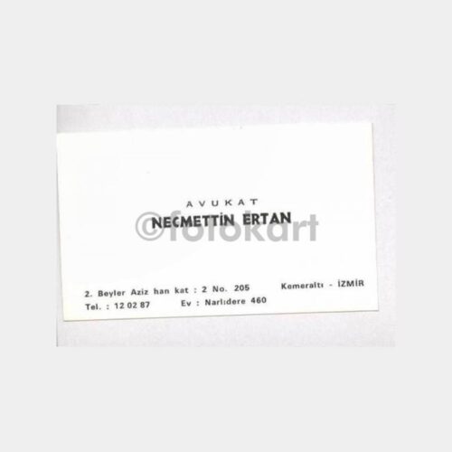 İzmir Avukat Necmettin Ertan Kartvizit