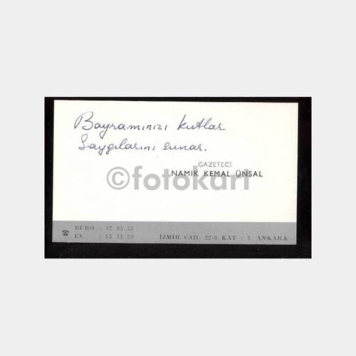 Gazeteci Namık Kemal Ünsal Kartvizit