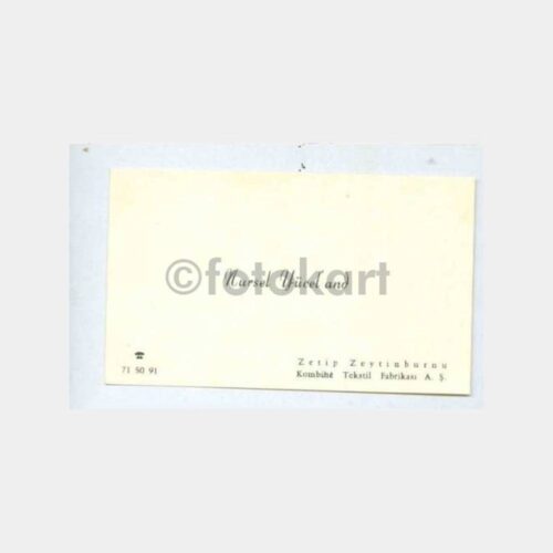 1958 Zeytinburnu Tekstil Fabrikası Kartvizit