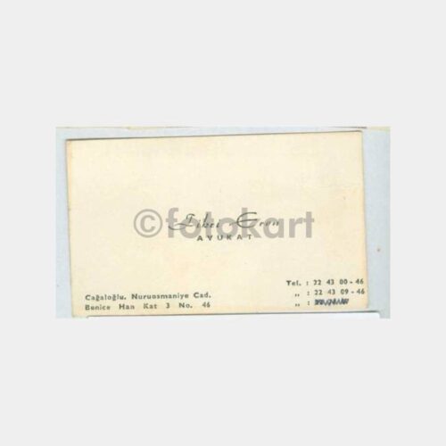 1960 Avukat Fikri Eren Kartvizit