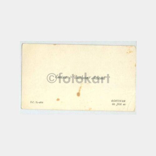 1960 Makedonya Gostivar Kadın Kartvizit