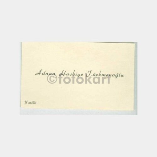 1950 Nazilli Türkmenoğlu Kartvizit