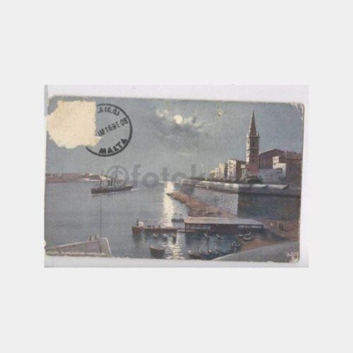 1908 İstanbul - İtalya Levant Varışlı Malta Kartpostal