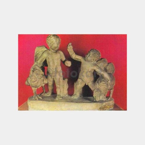 Horoz Dövüştüren Eroslar Tarsus Kartpostal