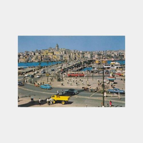 1963 Eminönü Galata Köprüsü Görünüş Kartpostal