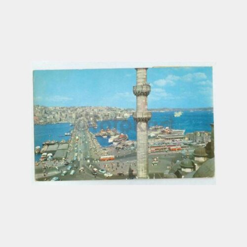 1963 Eminönü Galata Köprüsü Damgalı Kartpostal