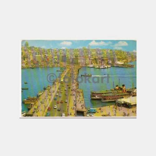 İstanbul Eminönü Galata Köprüsü Kartpostal