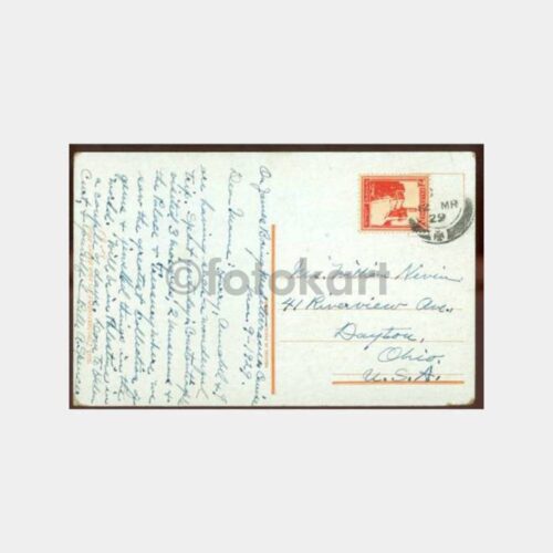 1929 Göksu -Filistin Pullu- Tablo Kartpostal - Görsel 2