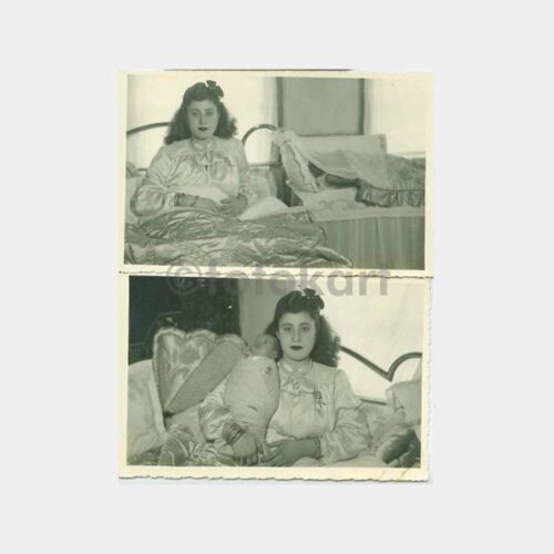1945 Lohusa Anne ve Bebek Konulu Fotoğraf