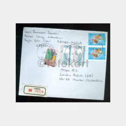 1999 Kemer-Muğla Damgalı Taahhütlü Zarf