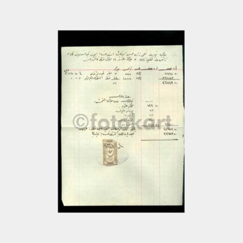 1914 İzmir- Osmanlı Pullu Damgalı Fatura