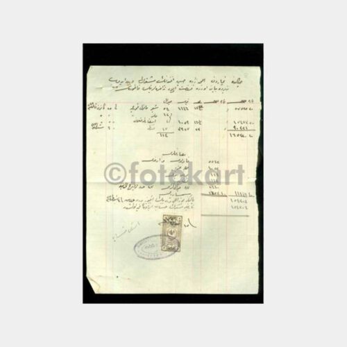 1914 İzmir- Osmanlı Pullu Damgalı Fatura