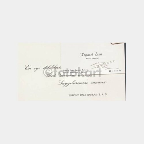 1962 İmar Bankası - Osmanlı Kadınlar Tebrik Kartı - Görsel 2