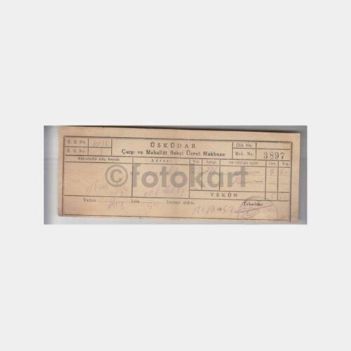 1953 Üsküdar Bekçi Makbuzu