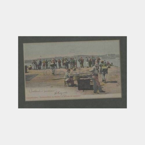 1902 Üsküdar İskelesi Hammallar Çerçeveli Kartpostal - Görsel 2
