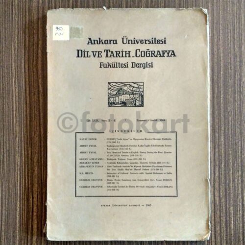 Ankara Üniversitesi Dil ve Tarih-Coğrafya Fak. Dergisi, 1964 Temmuz-Aralık Sayı 3-4