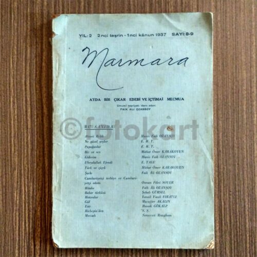 Marmara Edebiyat Mecmuası, 1937 Sayı: 8-9