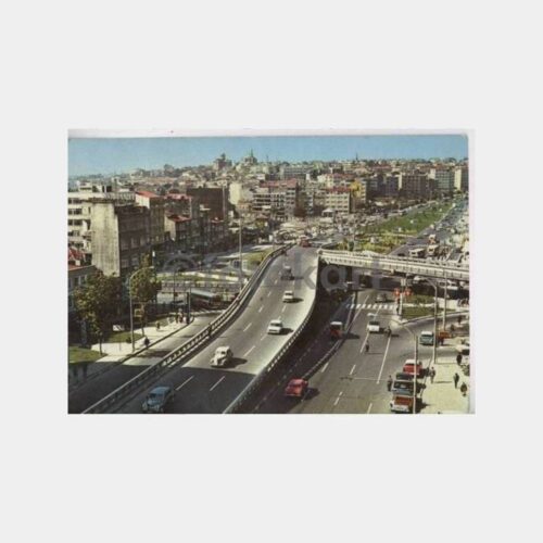 İstanbul Aksaray Üst Geçidi Görünüş Kartpostal