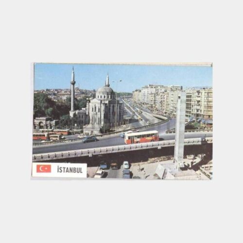 İstanbul Aksaray Üst Geçidi ve Valide Cami Görünüş Kartpostal