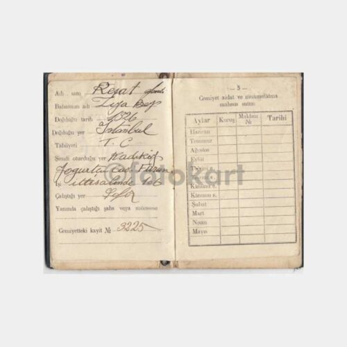 1930 İstanbul Şoförler Cemiyeti Kimlik Defteri - Görsel 4