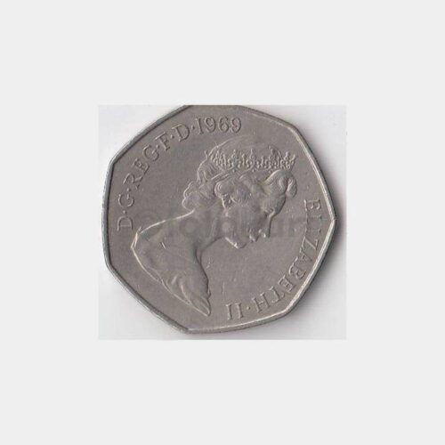1969 İngiltere 50 New Pence Yabancı Para - Görsel 2