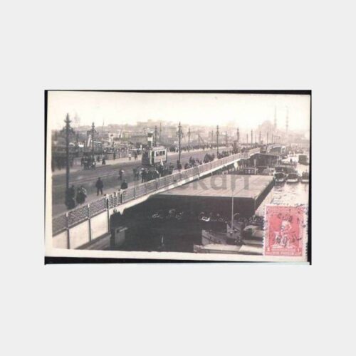 İstanbul Galata Köprüsü-Tramvay Reprodüksiyon Kartpostal