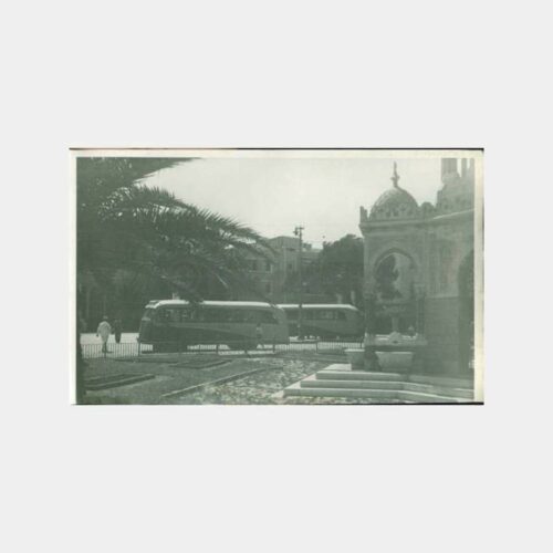 1948 İzmir Konak Saat Kulesi ve Otobüsler Fotoğraf