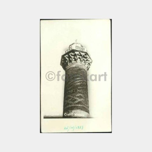 1939 İzmir Bergama Çinili Minare Fotokart
