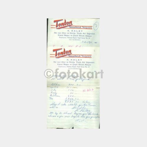 1971 Kapalı Çarşı Kuyumcu Atölye Notları